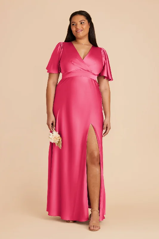 Marni Matte Satin Dress - Fuchsia