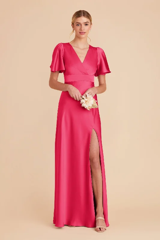 Marni Matte Satin Dress - Fuchsia