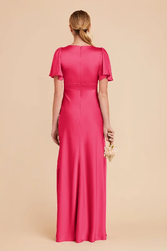 Marni Matte Satin Dress - Fuchsia