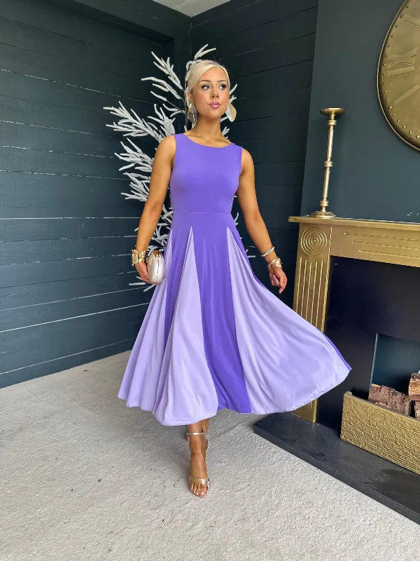 Sophia 2 Tone Shift Dress Purple